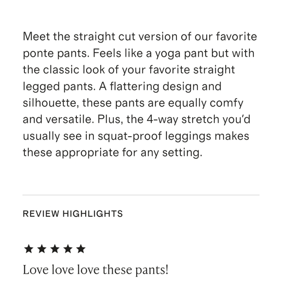 Quince Ultra Stretch Ponte Straight Leg Pants in Black - medium petite - Picture 5 of 11